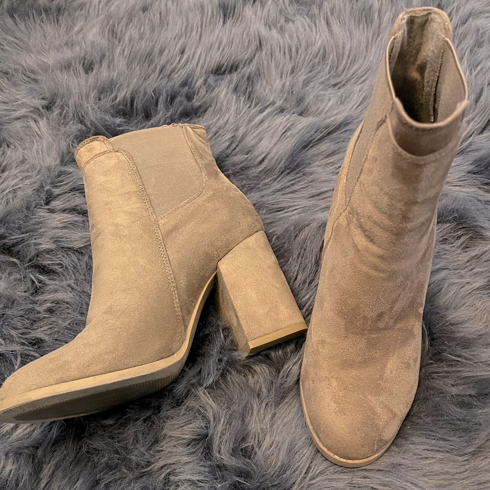 Suede heeled booties